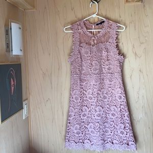 Blush pink lace detail dress